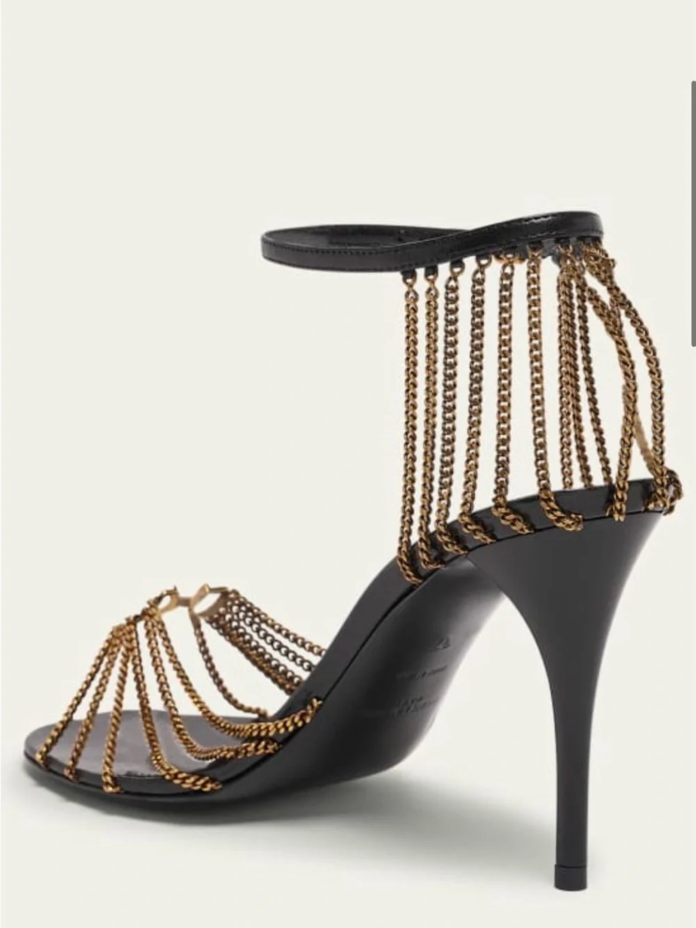 Saint Laurent Babylone Strappy Chain YSL Stilletto Sandals Size 37 - Picture 2 of 5